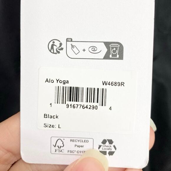 Alo Yoga Work It Bomber In Black Large NWT - Picture 6 of 9